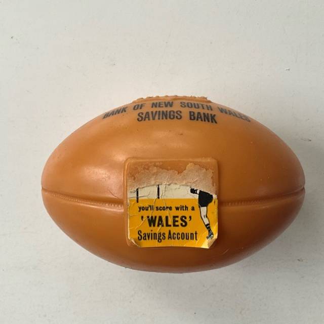Money Box Rugby Ball 1960s (BANK OF NEW SOUT...