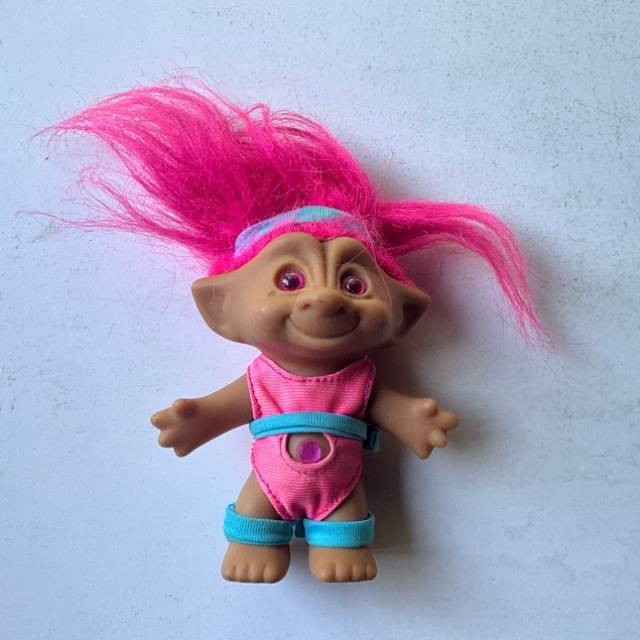Troll Doll Pink Hair Aerobics Jewel Figure T...