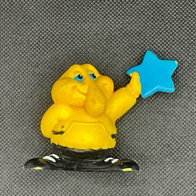 80s FROYD Yellow PVC Figure Holding Blue Sta...