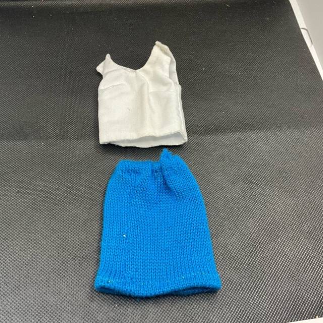 Barbie Blue Knitted skirt with White tank to...