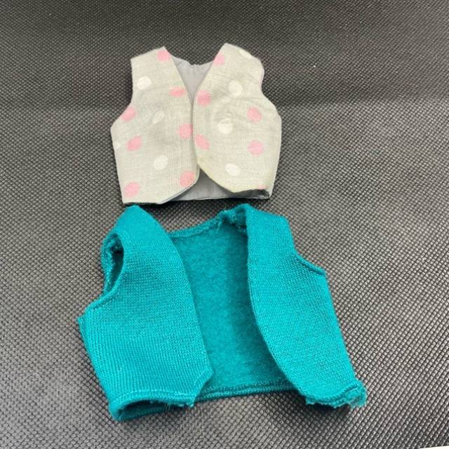 Barbie 2 waist coats - Green and Grey with p...