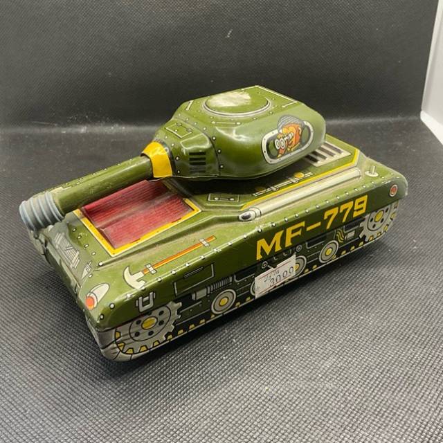 Tinplate Tank Tin Toy Friction Drive 15cm Lo...