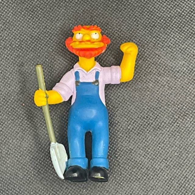 Groundskeeper Willie shaking his fist with s...