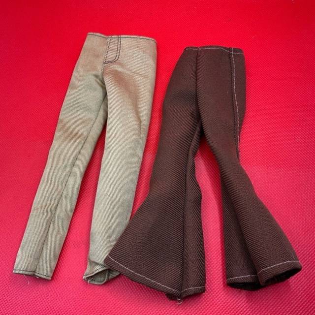 Barbie Ken Pants x 2 Brown - One Bell Bottoms